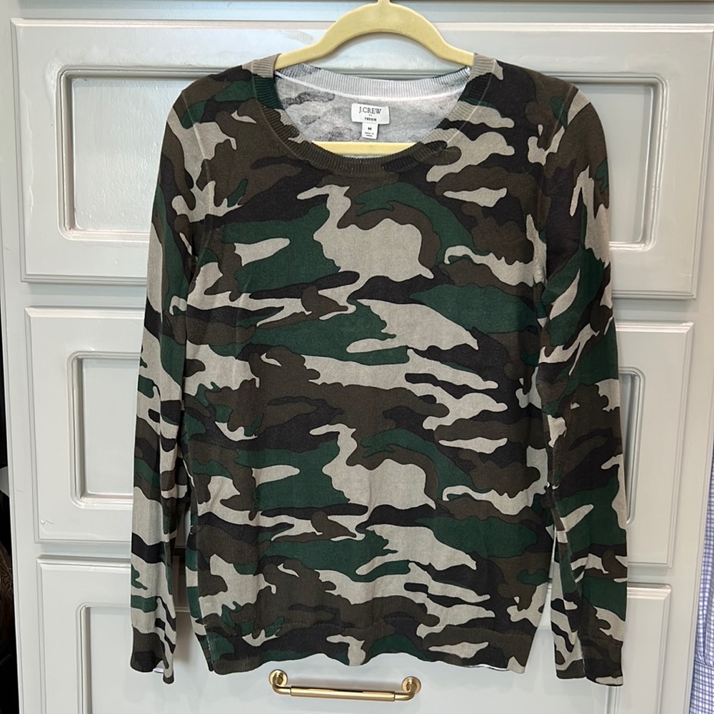 J Crew Teddie sweater in camo